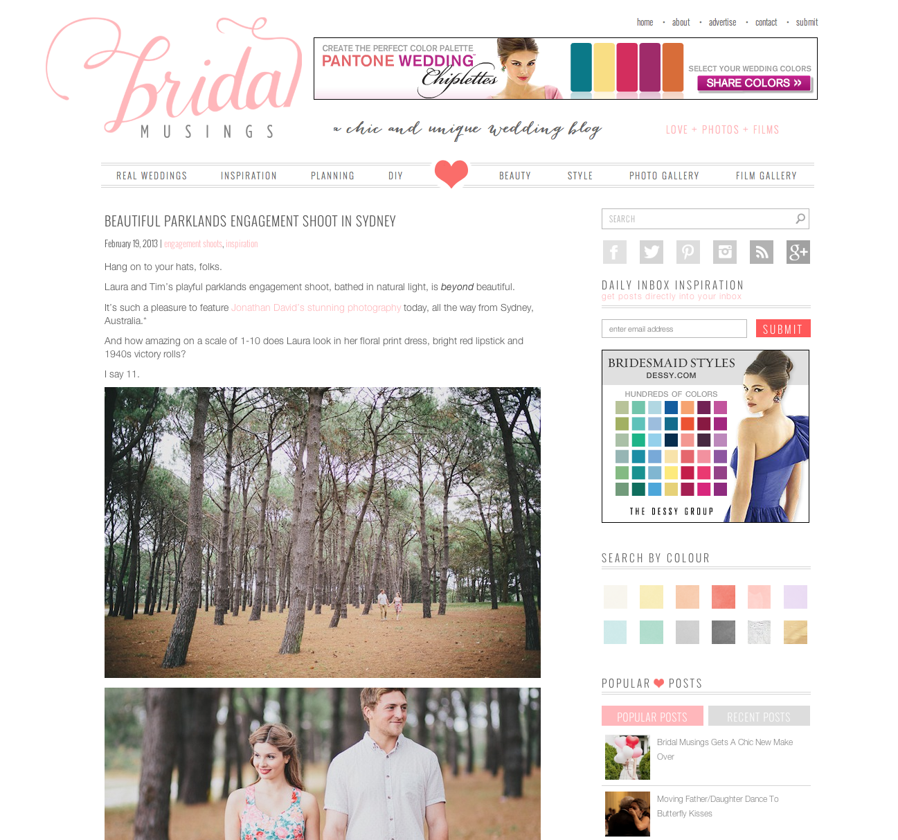 Bridal Musings Engagement Photography Feature