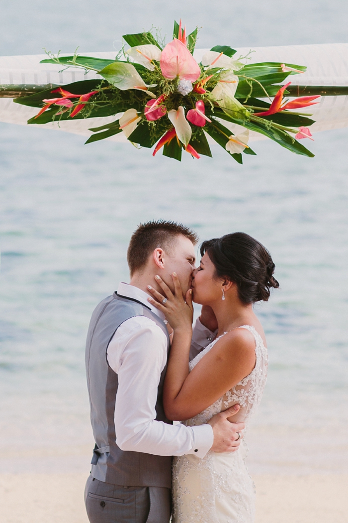 Fiji Wedding First Kiss