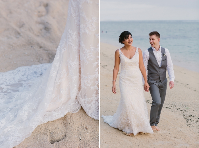 Beach wedding photography on the sand