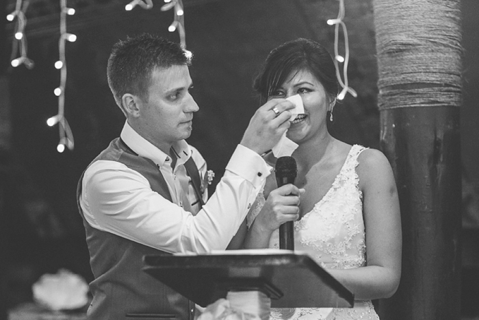 Good Husband wipes Bride's tears
