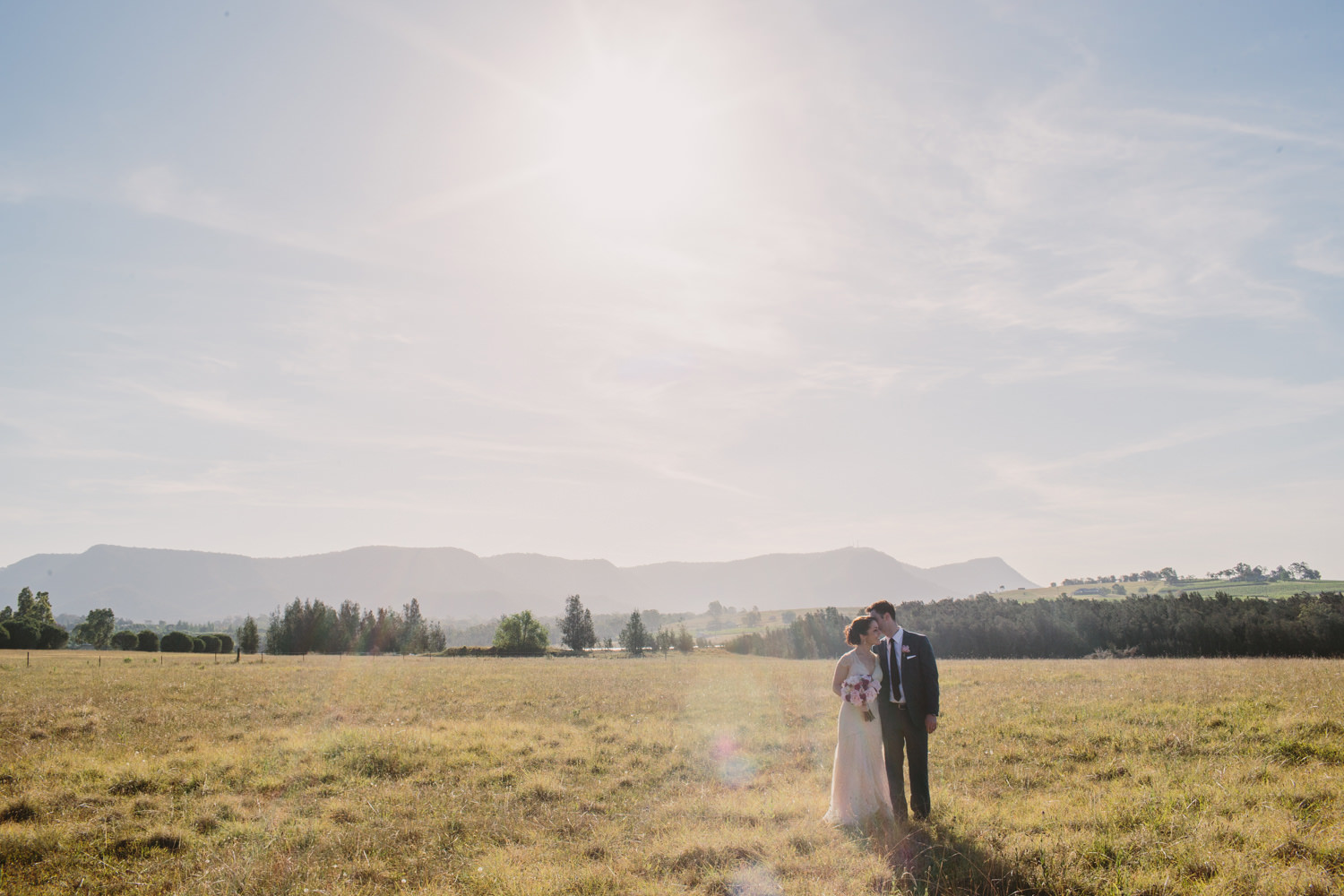 Sunset wedding photography in the Hunter Valley