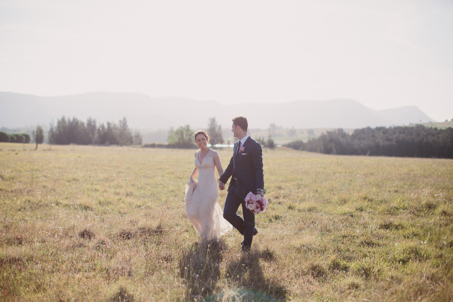 Natural Wedding Photography in the Hunter Valley with Bride and Groom