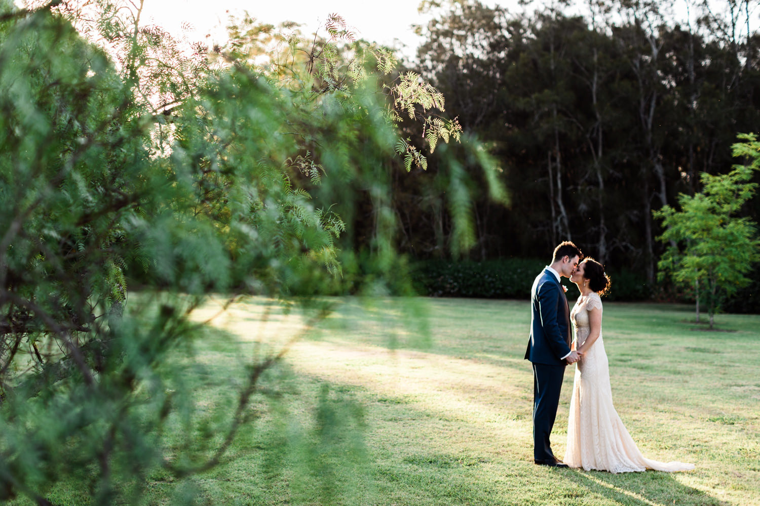 Backlit wedding portraits in the Hunter Valley