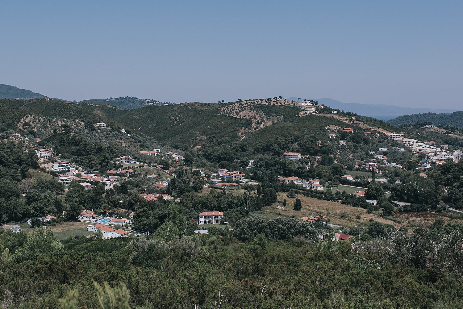 the view of skiathos island from the top
