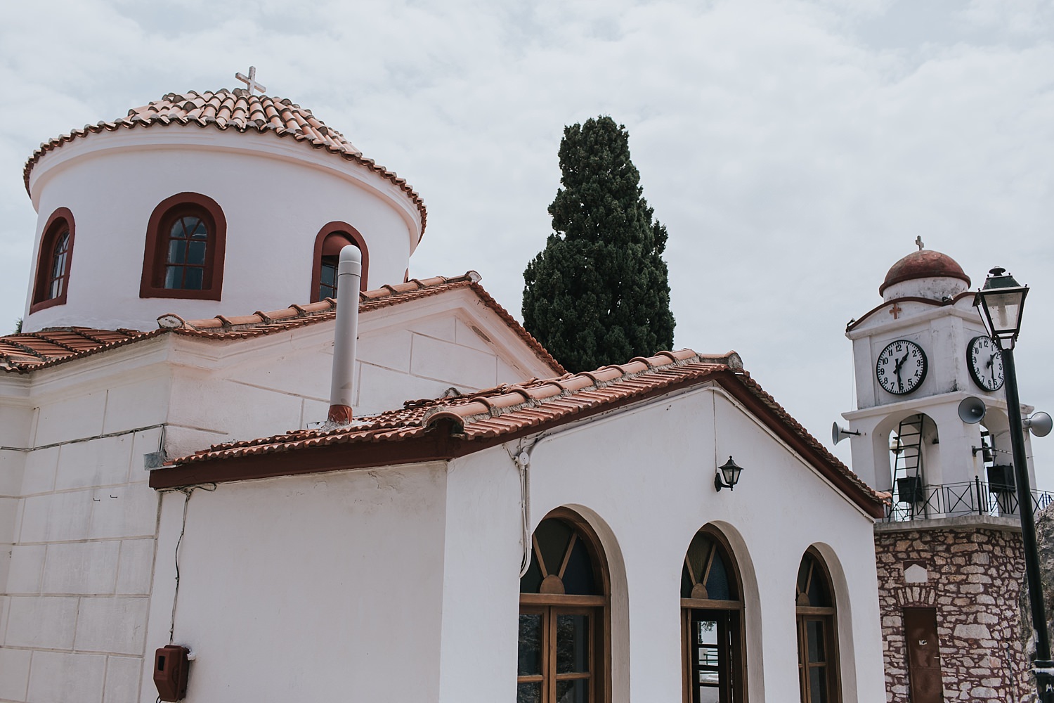 greek orthodox church at the top of skiathos town
