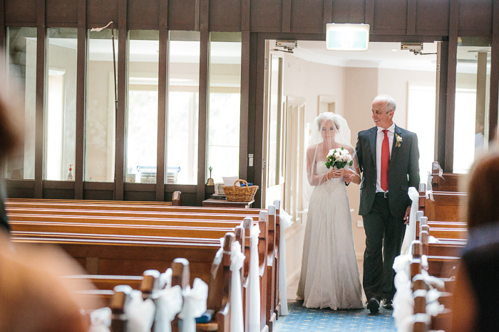 Bride with her Father Enter the Church