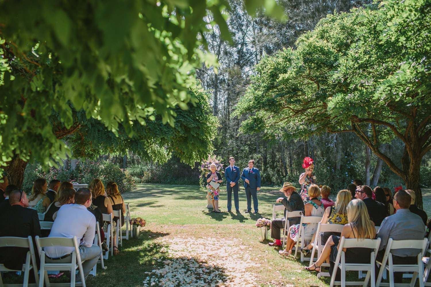 Groom waiting for the bride at Hunter Valley wedding