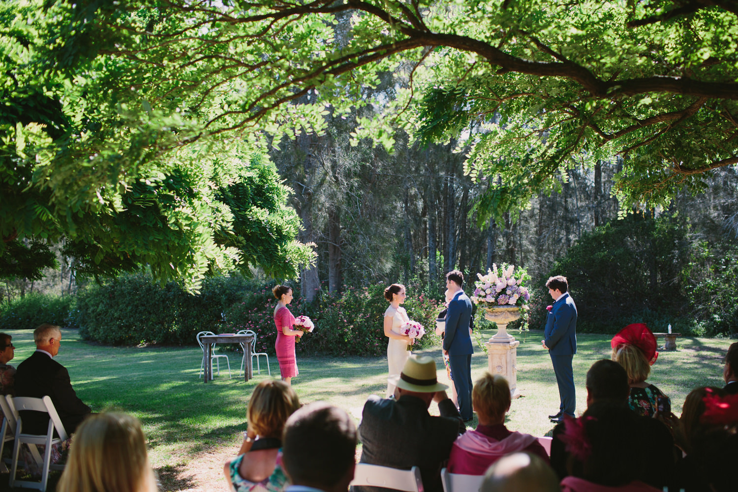 Wedding Ceremony under the trees at Circa 1876