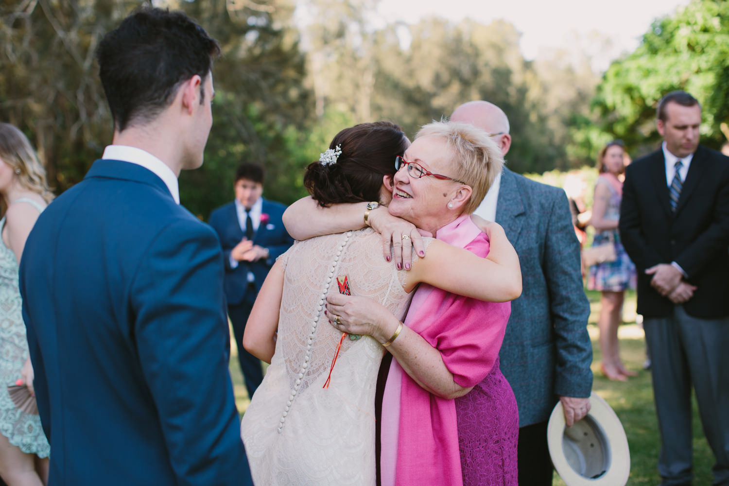 Intimate embrace from guest at Wedding in the Hunter Valley