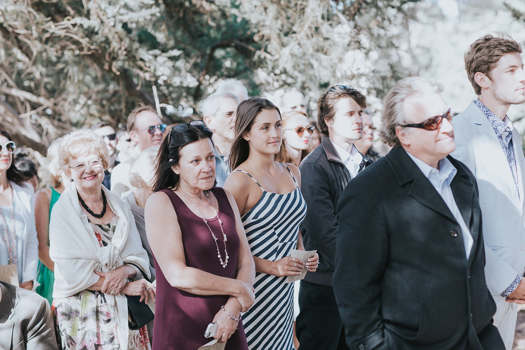 guests at boho wedding ceremony