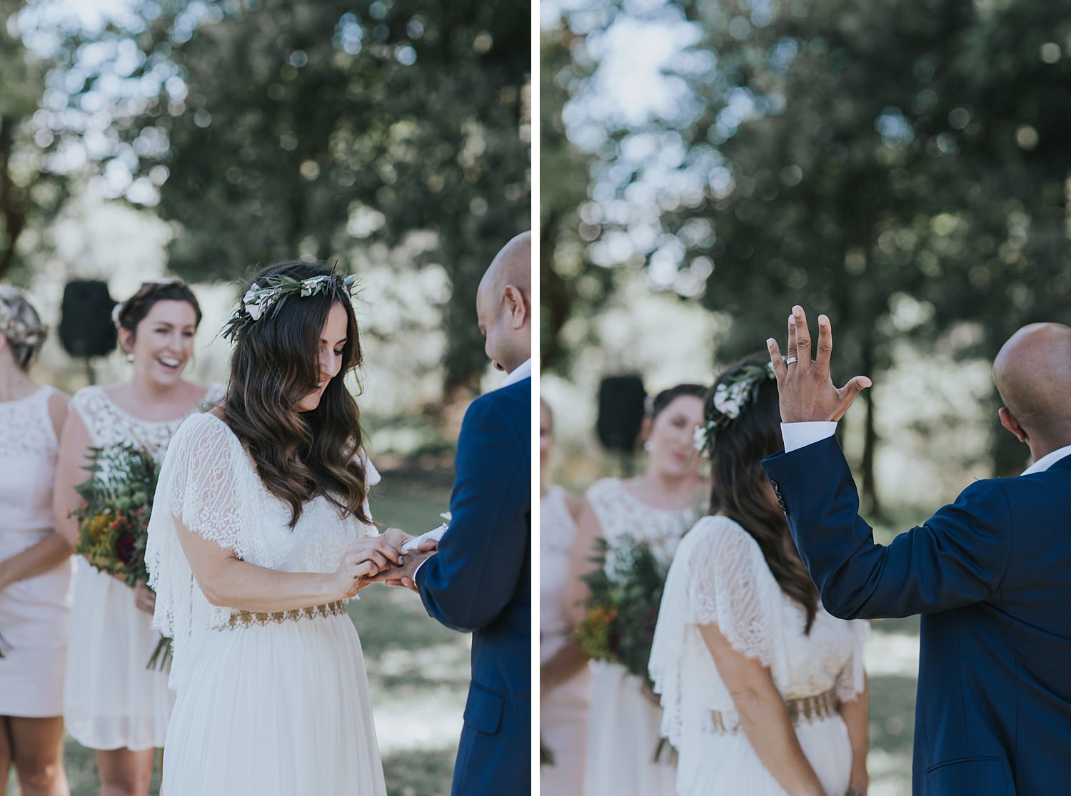 exchanging rings during the wedding ceremony