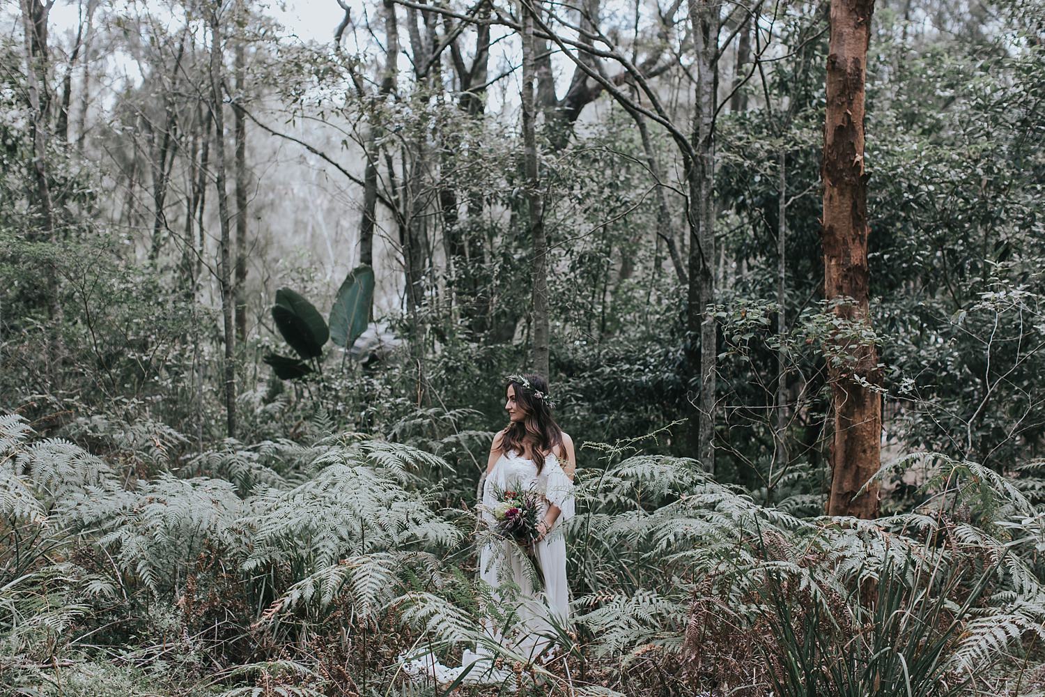 boho bride in grace loves lace in the forest
