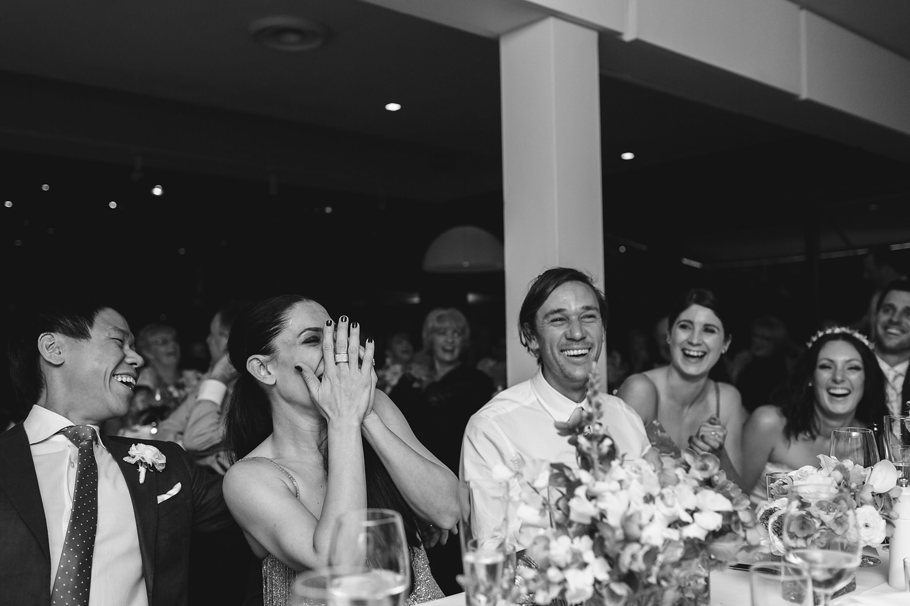 laughter at sydney wedding at the public dining room