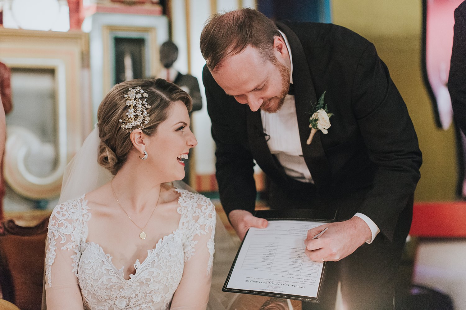 signing the marriage register in sydney wedding