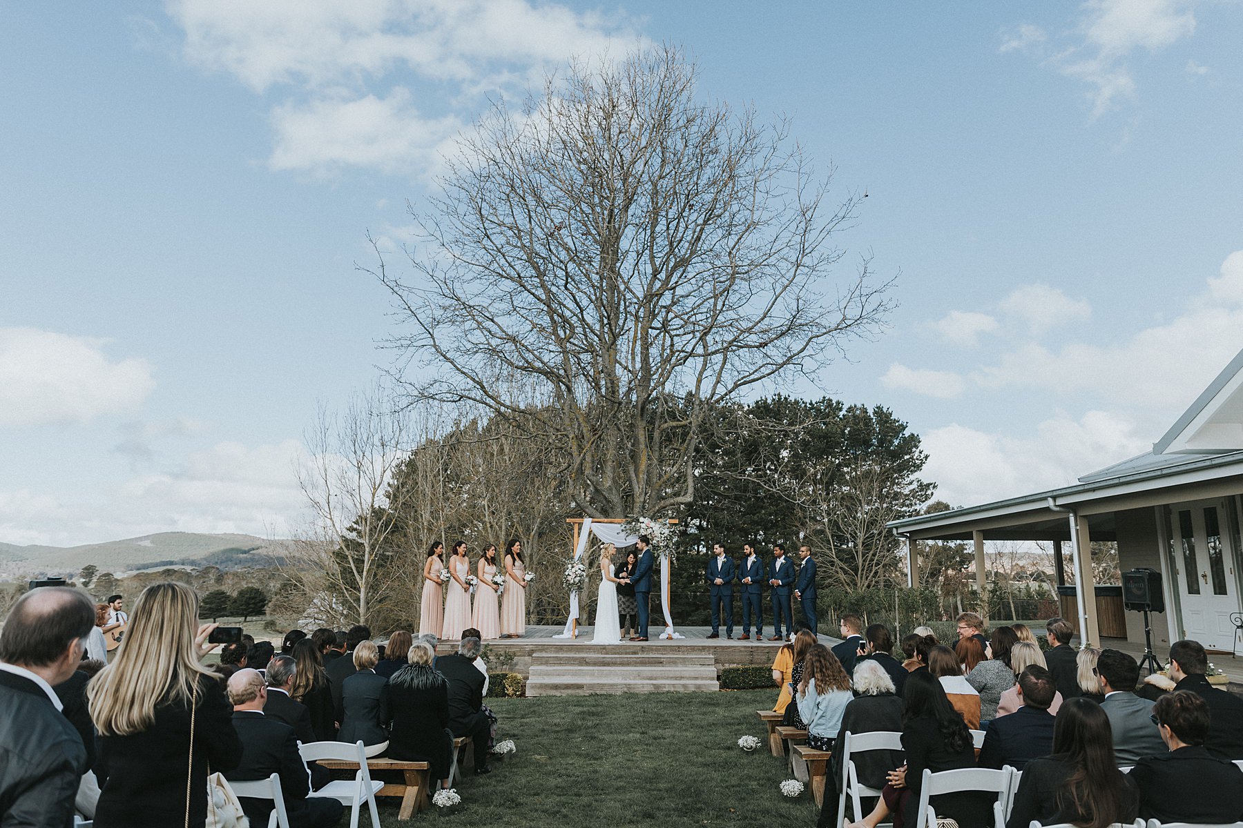 waldara farm wedding photographer during ceremony