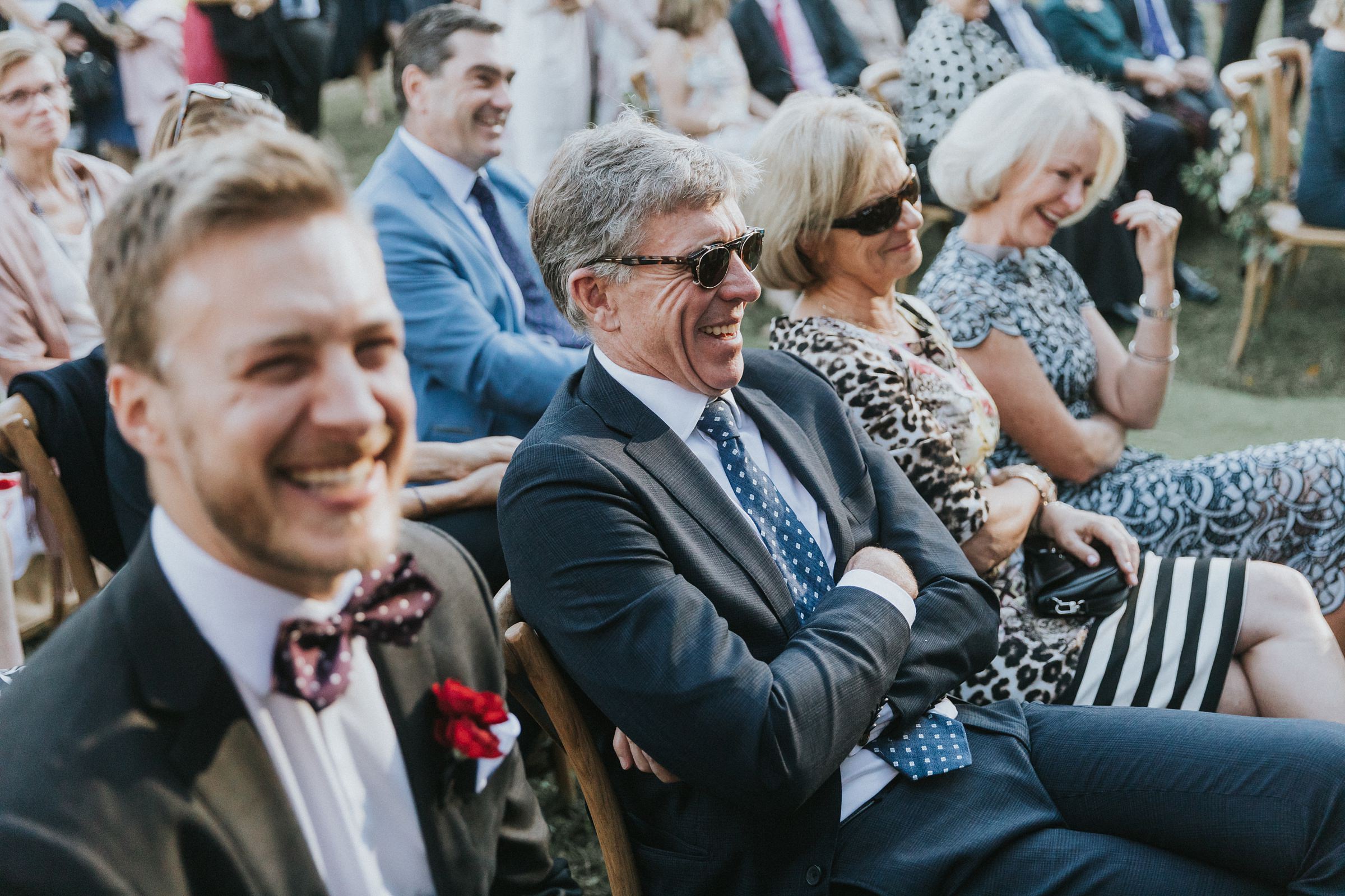 guests erupt in laughter during raw and honest wedding vows