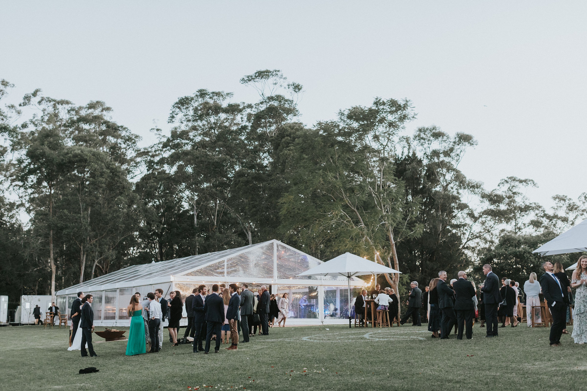 marquee wedding on family's property in broughton vale